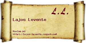 Lajos Levente névjegykártya